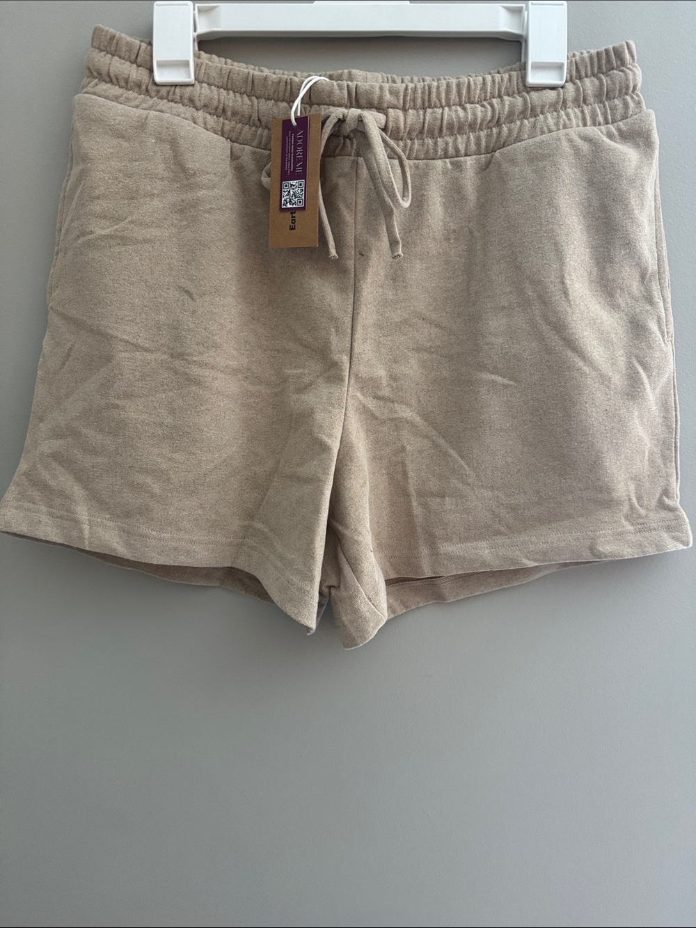 Adore Me Neutral Beige Drawstring Athletic Shorts